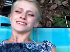Adorable blonde with an innocent face Katerina Sz. likes outdoor sex