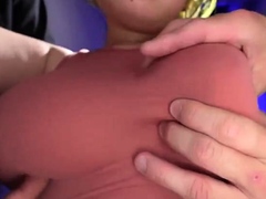 Big breasted Asian slave gets her squirting pussy fingered