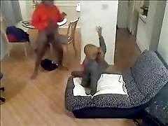 Black dude gets sucked off by a shemale