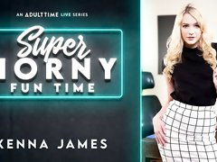 Sensual big-bottomed chick Kenna James stimulates her hungry crack