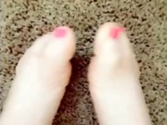 Young feet and pink toes