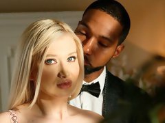 Busty white doll Emily Right jumps on a huge black dick