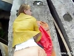 Outdoor doggystyle sex with a hot amateur blonde